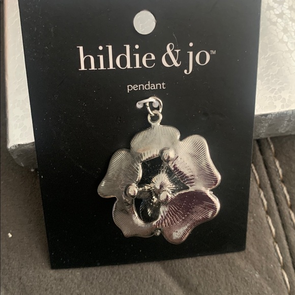 Hildie & Jo Black and Silver Flower Brooch - Picture 2 of 2